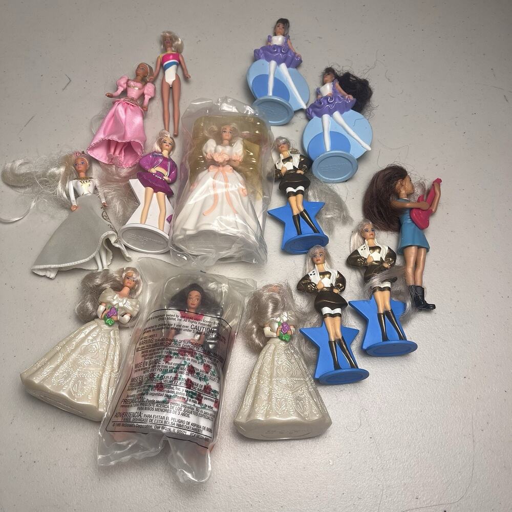 Vintage McDonalds Happy Meal Barbie Doll Toys Lot of 14 Some Duplicates, 2 NEW